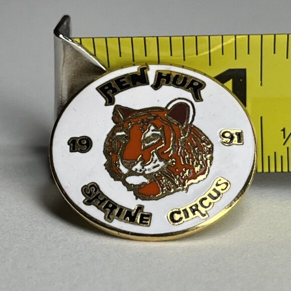 Ben Hur Shrine Circus Tiger Lapel Pin Hat Vest 1991 - Picture 4 of 4